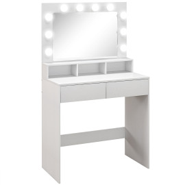 Coiffeuse miroir Hollywood 3 modes AVA blanche