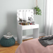 Coiffeuse miroir Hollywood 3 modes AVA blanche