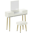 Ensemble coiffeuse tabouret HAILEY blanc