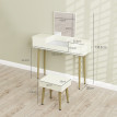 Ensemble coiffeuse tabouret HAILEY blanc