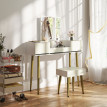 Ensemble coiffeuse tabouret HAILEY blanc