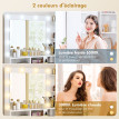 Coiffeuse miroir Hollywood multi-rangement LUNA blanche et or