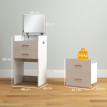 Coiffeuse multi-rangement avec tabouret ZOEY blanche