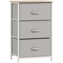 Chiffonnier 3 tiroirs MASON blanc et gris clair