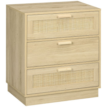 Chiffonnier 3 tiroirs rotin SAVANNAH effet bois clair