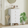 Chiffonnier sur pieds BROOKLYN blanc effet bois clair