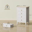 Chiffonnier sur pieds BROOKLYN blanc effet bois clair