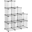 Etagères de rangement empilables 9 cubes AXEL métal noir