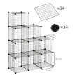 Etagères de rangement empilables 9 cubes AXEL métal noir