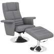 Fauteuil relax massant inclinable avec repose-pied GRAYSON gris