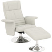 Fauteuil relax massant inclinable avec repose-pieds TYSON grège clair