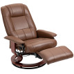 Fauteuil relax inclinable avec repose-pied NATHAN marron