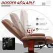 Fauteuil relax inclinable avec repose-pied NATHAN marron