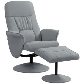 Fauteuil relax inclinable avec repose-pied WYATT gris