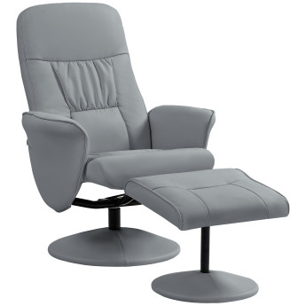 Fauteuil relax inclinable avec repose-pied WYATT gris
