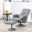 Fauteuil relax inclinable avec repose-pied WYATT gris