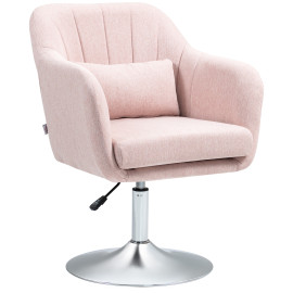 Fauteuil lounge design avec coussin ROSA lin rose