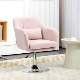 Fauteuil lounge design avec coussin ROSA lin rose