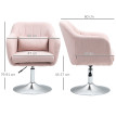 Fauteuil lounge design avec coussin ROSA lin rose