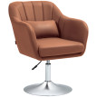 Fauteuil lounge design avec coussin MOKA lin marron