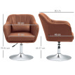 Fauteuil lounge design avec coussin MOKA lin marron