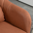 Fauteuil lounge design avec coussin MOKA lin marron
