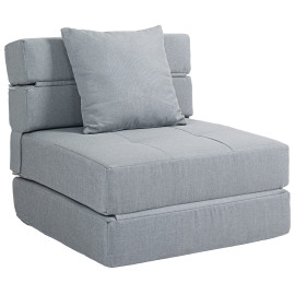 Fauteuil chauffeuse convertible MELYA gris clair