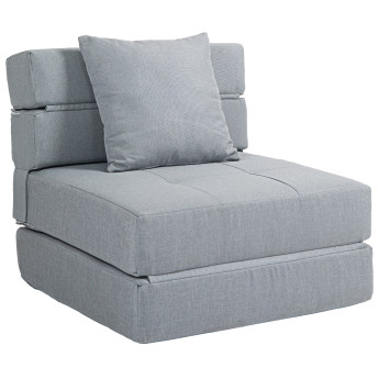 Fauteuil chauffeuse convertible MELYA gris clair