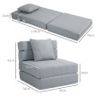 Fauteuil chauffeuse convertible MELYA gris clair
