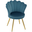 Chaise design coquillage GIULIETTA velours bleu