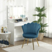 Chaise design coquillage GIULIETTA velours bleu