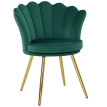 Chaise design coquillage LITTA velours bleu