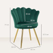 Chaise design coquillage LITTA velours bleu