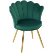 Chaise design coquillage LITTA velours bleu