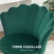 Chaise design coquillage LITTA velours bleu