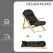Fauteuil de jardin pliable bois avec coussin NILS noir