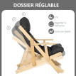 Fauteuil de jardin pliable bois avec coussin NILS noir