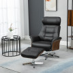 Fauteuil relax design avec repose-pieds FRANKLIN noir