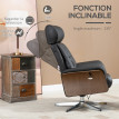 Fauteuil relax design avec repose-pieds FRANKLIN noir