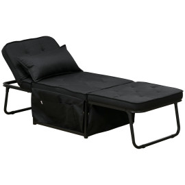 Fauteuil chaise longue lit MATTEO noire