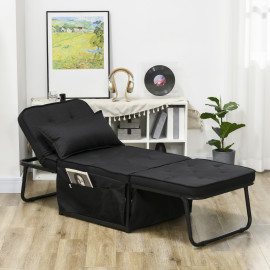 Fauteuil chaise longue lit MATTEO noire