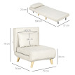 Fauteuil convertible SOA beige clair