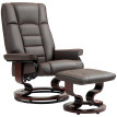 Fauteuil relax pivotant avec repose-pied DWAYNE chocolat