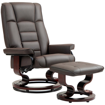 Fauteuil relax pivotant avec repose-pied DWAYNE chocolat