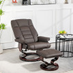 Fauteuil relax pivotant avec repose-pied DWAYNE chocolat