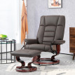 Fauteuil relax pivotant avec repose-pied DWAYNE chocolat