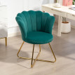 Fauteuil design coquillage BLANCA velours vert émeraude