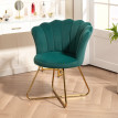 Fauteuil design coquillage BLANCA velours vert émeraude