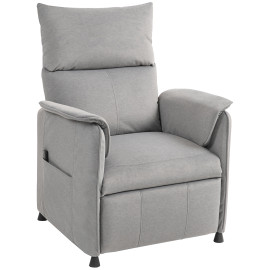 Fauteuil relax électrique inclinable LORENZO velours gris