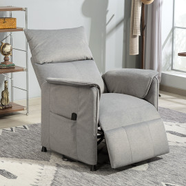 Fauteuil relax électrique inclinable LORENZO velours gris